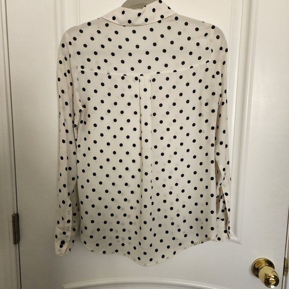 Express Black and White Polka Dot Portofino Shirt - Picture 3 of 4